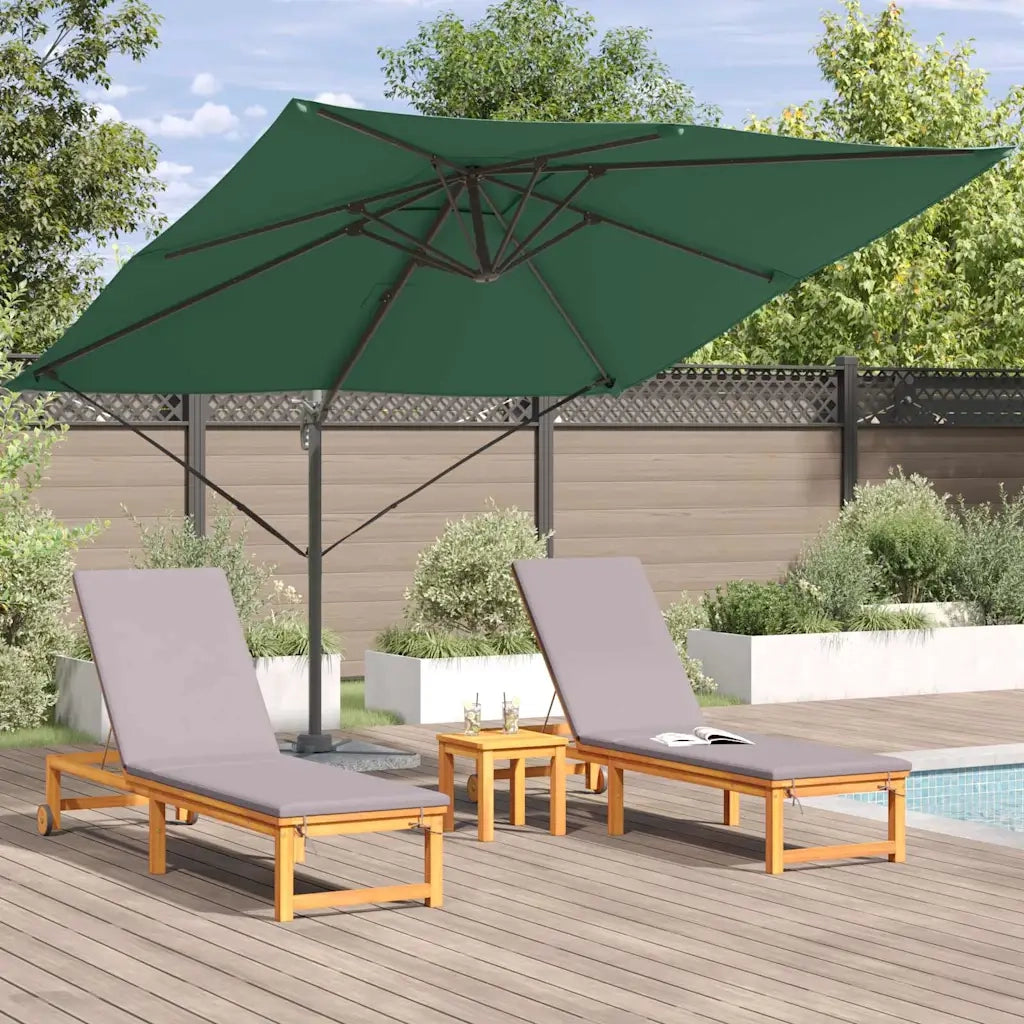Parasole Roma-Ombrellone da giardino Verde 286 x 284 x 265 cm Alluminio e Poliestere