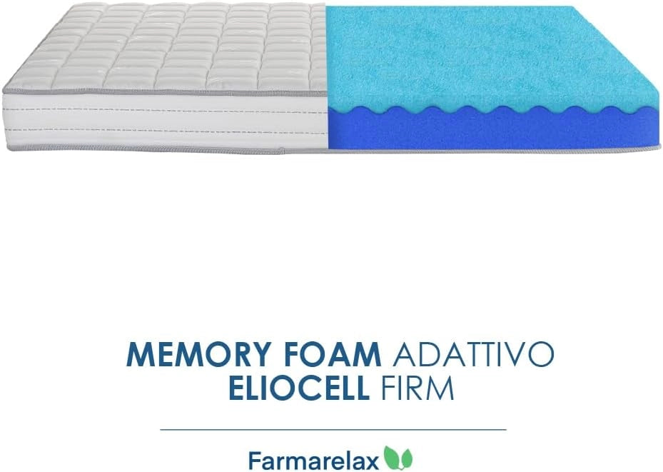 Materasso memory foam 160x190 h17 cm confortevole indeformabile antiacaro traspirante Made in Italy Farmarelax
