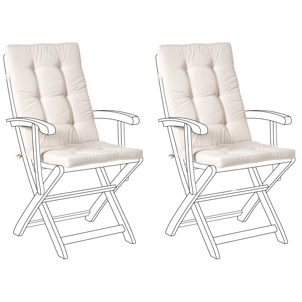 Set di 2 cuscini per sedute e schienale da esterno con lacci beige chiaro stile elegante giardino