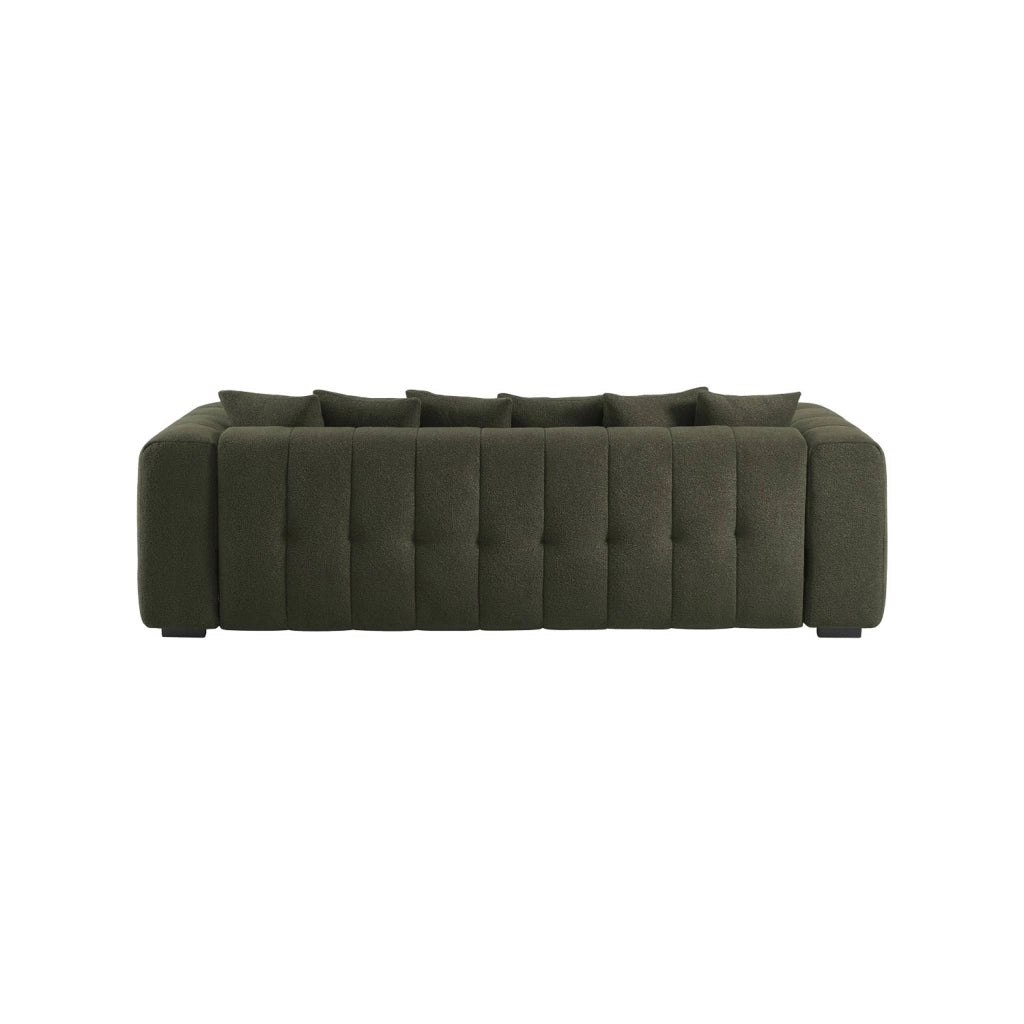 Divano letto in bouclé compresso testurizzato con contenitore, verde