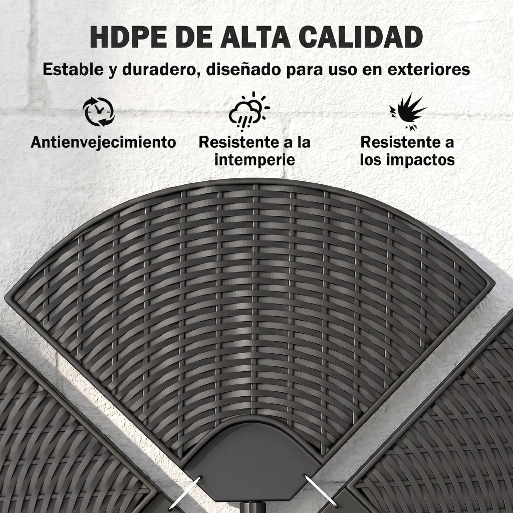 Base per Ombrellone con Sacca per Sabbia o Acqua ¨C zephmum ¨C 68 kg Sabbia / 52 L Acqua Nero