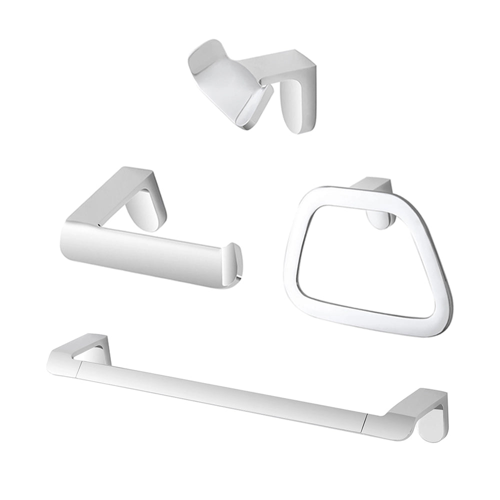 Set accessori bagno da muro 4 pezzi in acciaio cromo Fusion