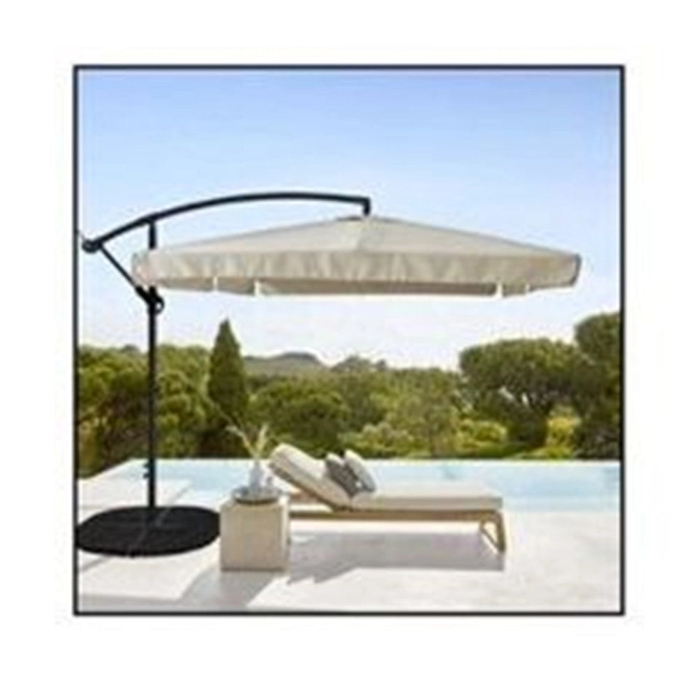 Trade Shop - Ombrellone A Braccio Laterale Da Giardino 3x3mt Protezione Sole Beige Con Base 223216 -