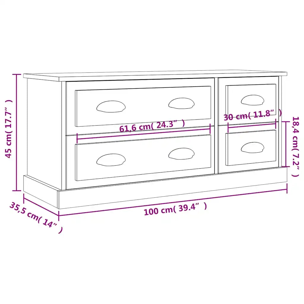 Mobile Porta TV Grigio Cemento 100x35,5x45cm Legno Multistrato 816452