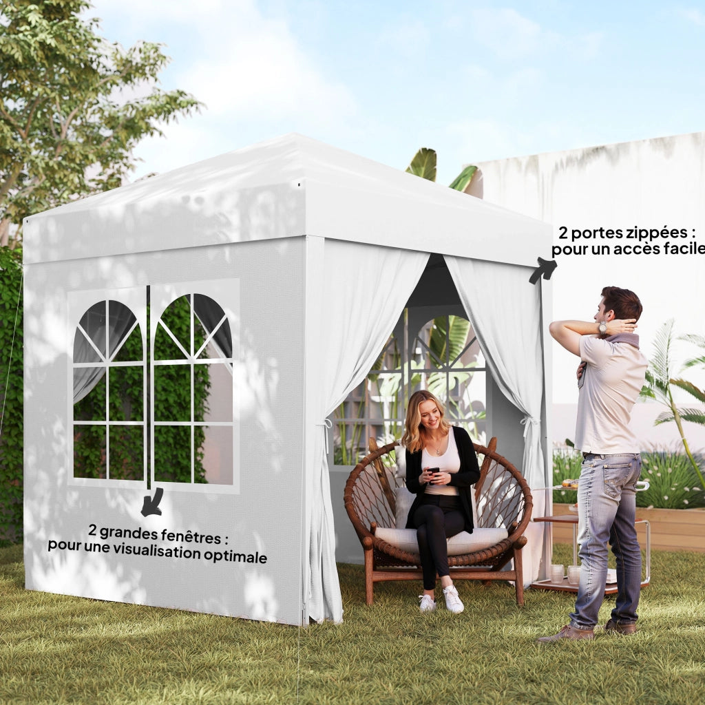 Tonnelle da giardino pieghevole ¨C zephmum ¨C bianco 200x200 cm