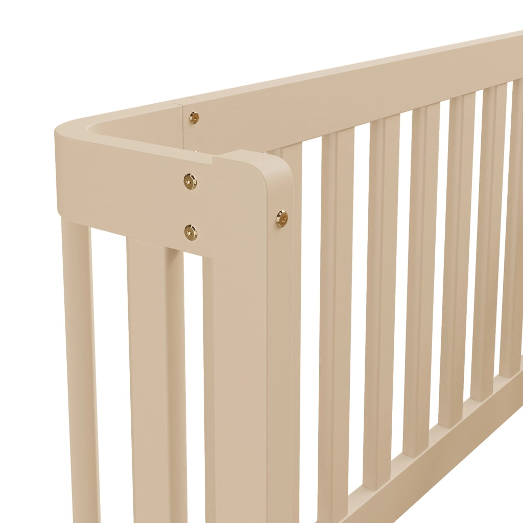 Letto in legno con recinzione - Zephmum - 90x200 - Crema
