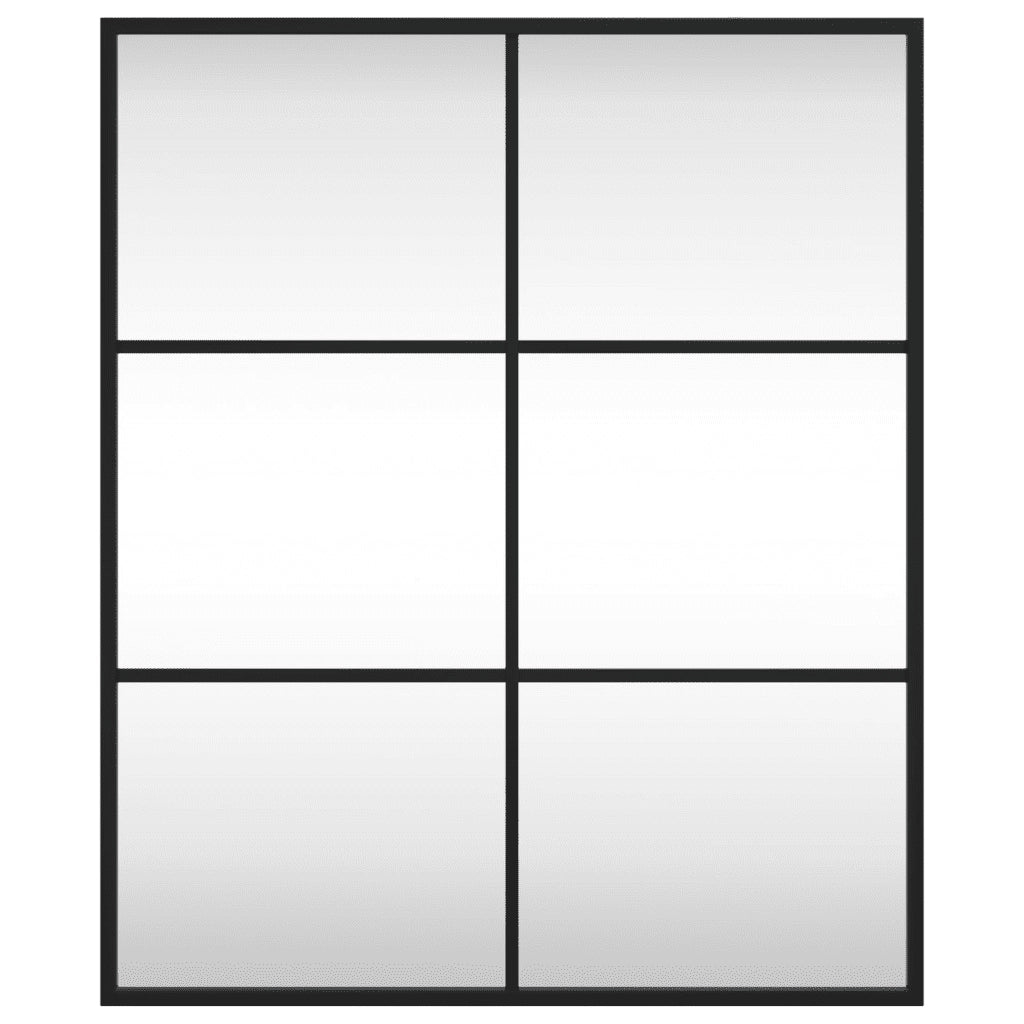 Specchio da Parete Nero 50x60 cm Rettangolare in Ferro 358647