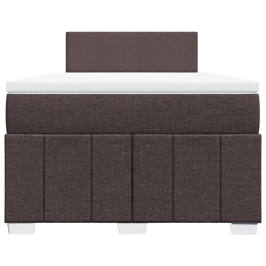 Giroletto a Molle con Materasso Marrone Scuro 120x200cm Tessuto