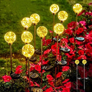 Illuminazione esterna a energia solare - 2 pezzi - lampade solari a forma di pallone - 40 LED - 8 modalità - pallone rotondo - impermeabile - illuminazione per vialetti per prato - giardino - terrazza - passerella - decorazione esterna