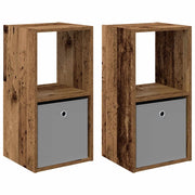 Set di 2 Comodini | Armadio da Notte | Mobiletto da notte con cassetto Legno vecchio 35 x 32 x 68,5 cm