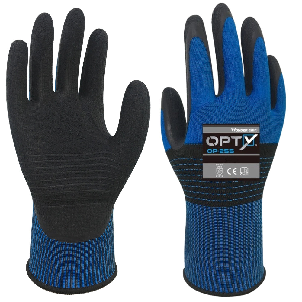 Guanti lavoro lattice opty resistenza abrasione blu nero *** misura extralarge - xl, confezione 1