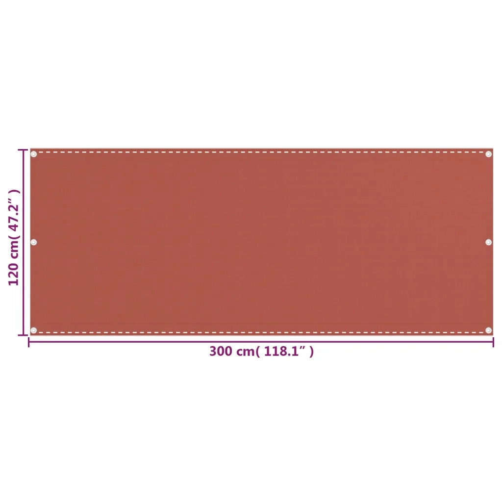 Schermo Frangivista per Balcone Terracotta 120x300 cm in HDPE 310952