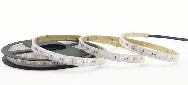 STRIP LED 5050 DC24V IN KAPTON E SILICONE 60 LED PER MT 14,4W PER MT RGB IP67 500cm