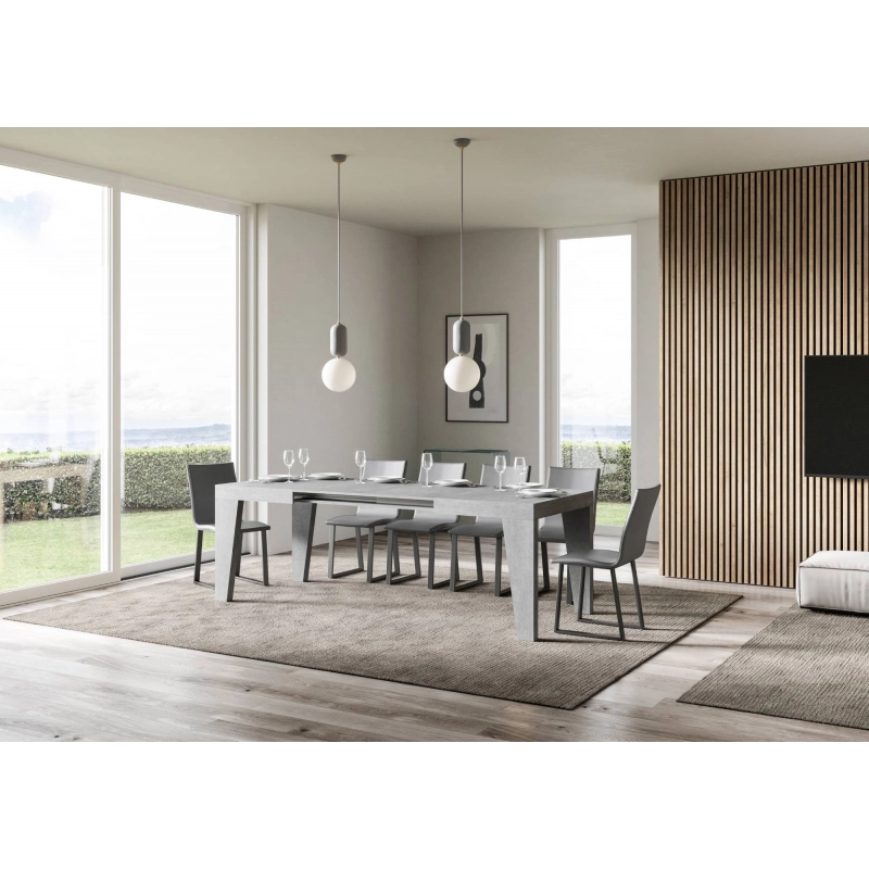 Tavolo allungabile 90x120/224 cm Naxy - Cemento