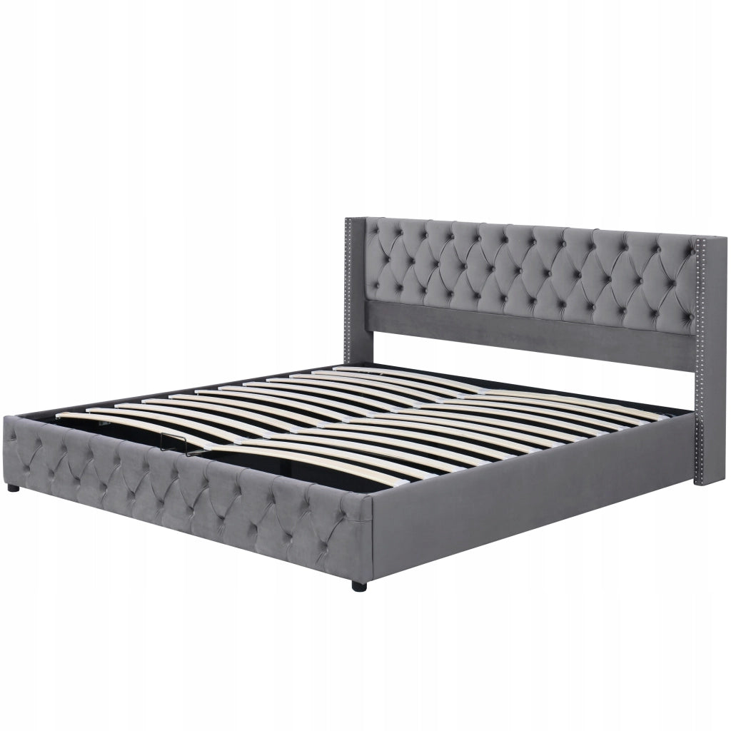 Letto matrimoniale - Xylo - 180x200cm - Grigio - Idraulico, antiallergico