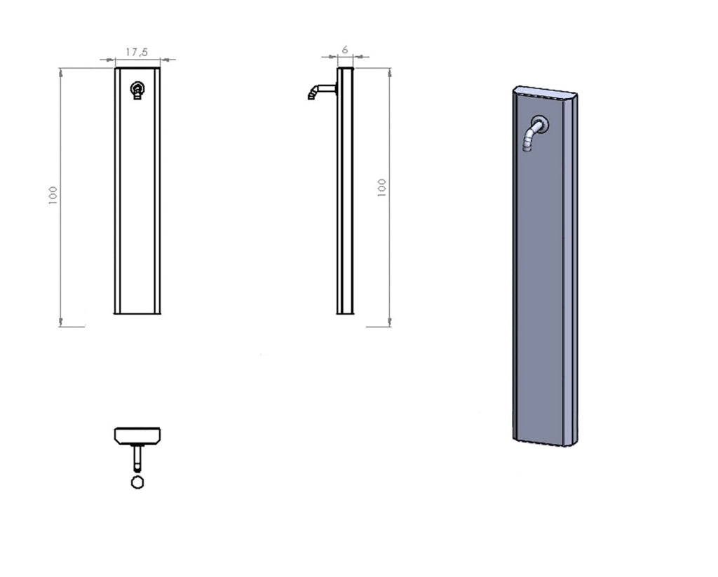 Fontana da Giardino Design a Colonna Ovale Rubinetto in Ottone Senza Base Verde