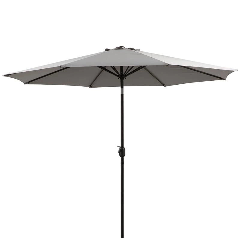 OMBRELLONE DA GIARDINO CON MANOVELLA E TESTA INCLINABILE 300 X 245 CM GRIGIO
