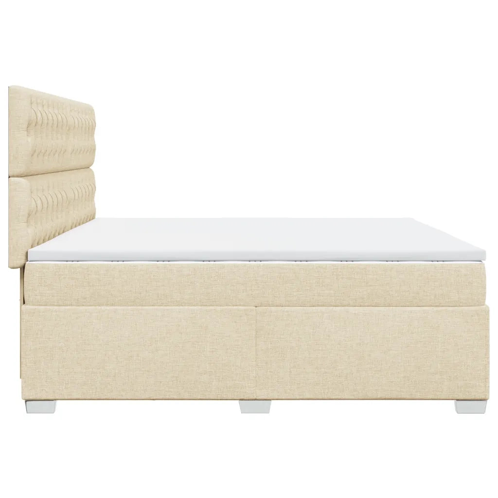 Giroletto a Molle con Materasso Crema 200x200 cm in Tessuto 3290607