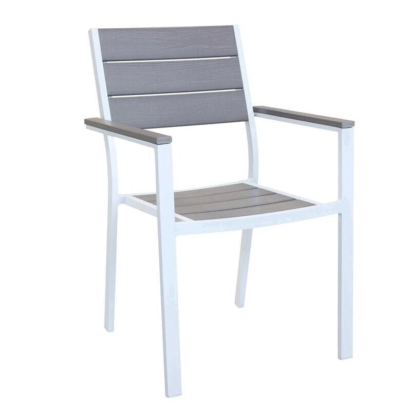 SEDIA CERVIA IMPILABILE IN ALLUMINIO VERNICIATO BIANCO