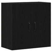 Mobile contenitore a parete pratico e salvaspazio 60 x 31 x 60 cm realizzato in legno composito di rovere nero 02_0051810