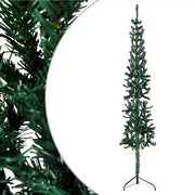 Albero Natale | Decorazioni natalizie Artificiale Sottile a Met¨¤ Supporto Verde 180 cm