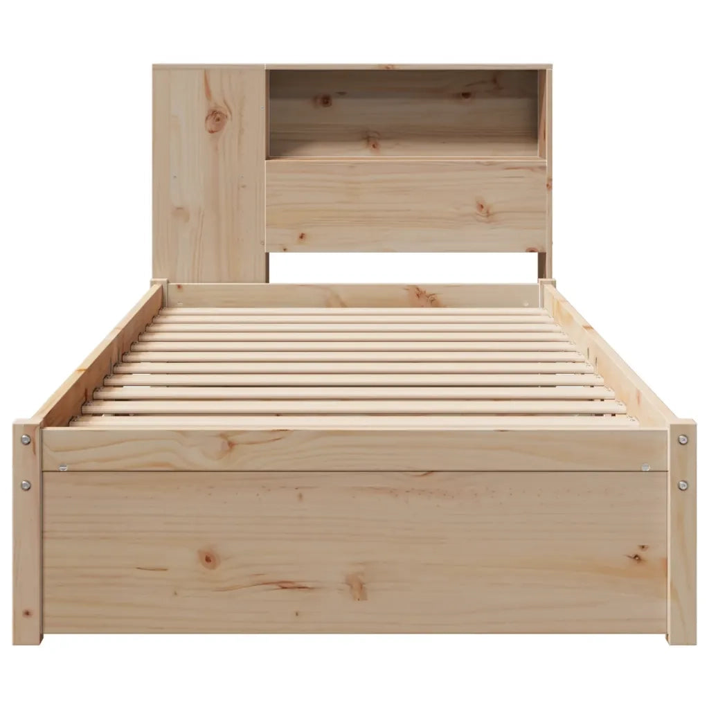 Giroletto con Libreria senza Materasso 75x190 cm in Legno Pino