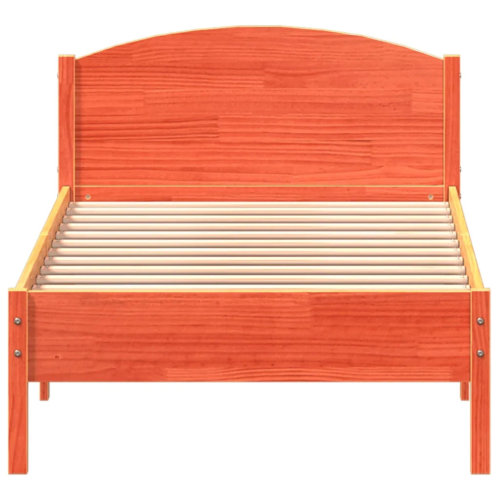 Letto senza Materasso Marrone Cera 100x200 cm in Legno di Pino 842617