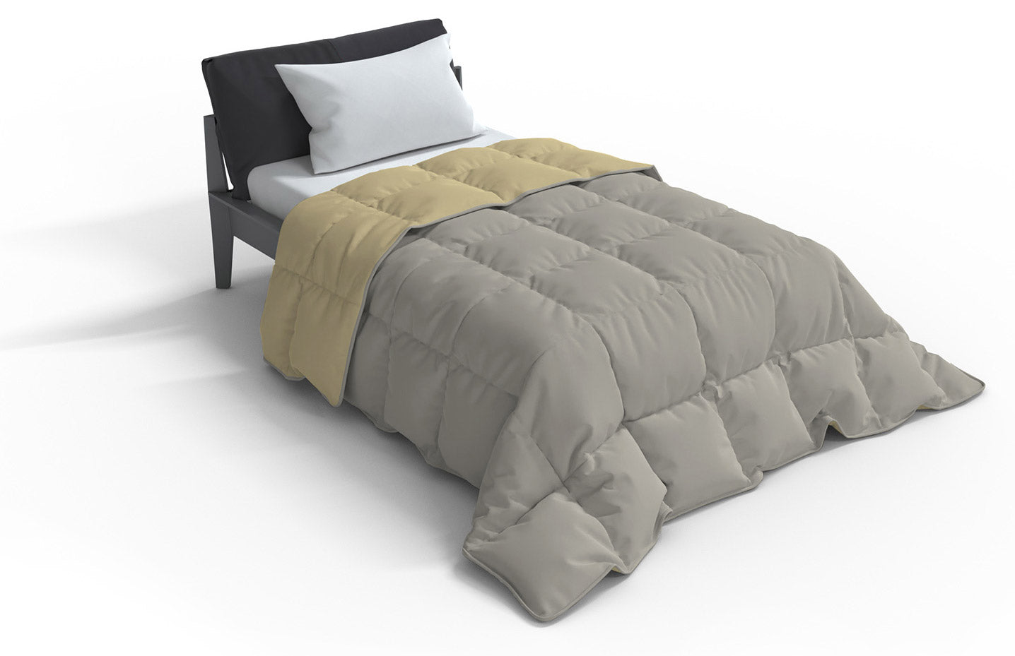 Trapunta Invernale 1 Piazza e Mezzo Doubleface 300gr Panna/ Grigio Chiaro