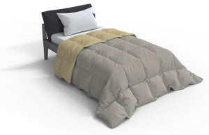 Trapunta Invernale 1 Piazza e Mezzo Doubleface 300gr Panna/ Grigio Chiaro