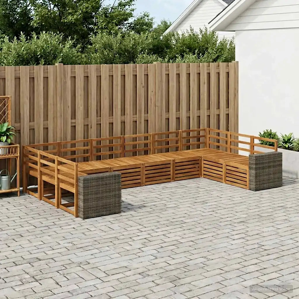 Set di divani da esterno 10 pcs Naturale