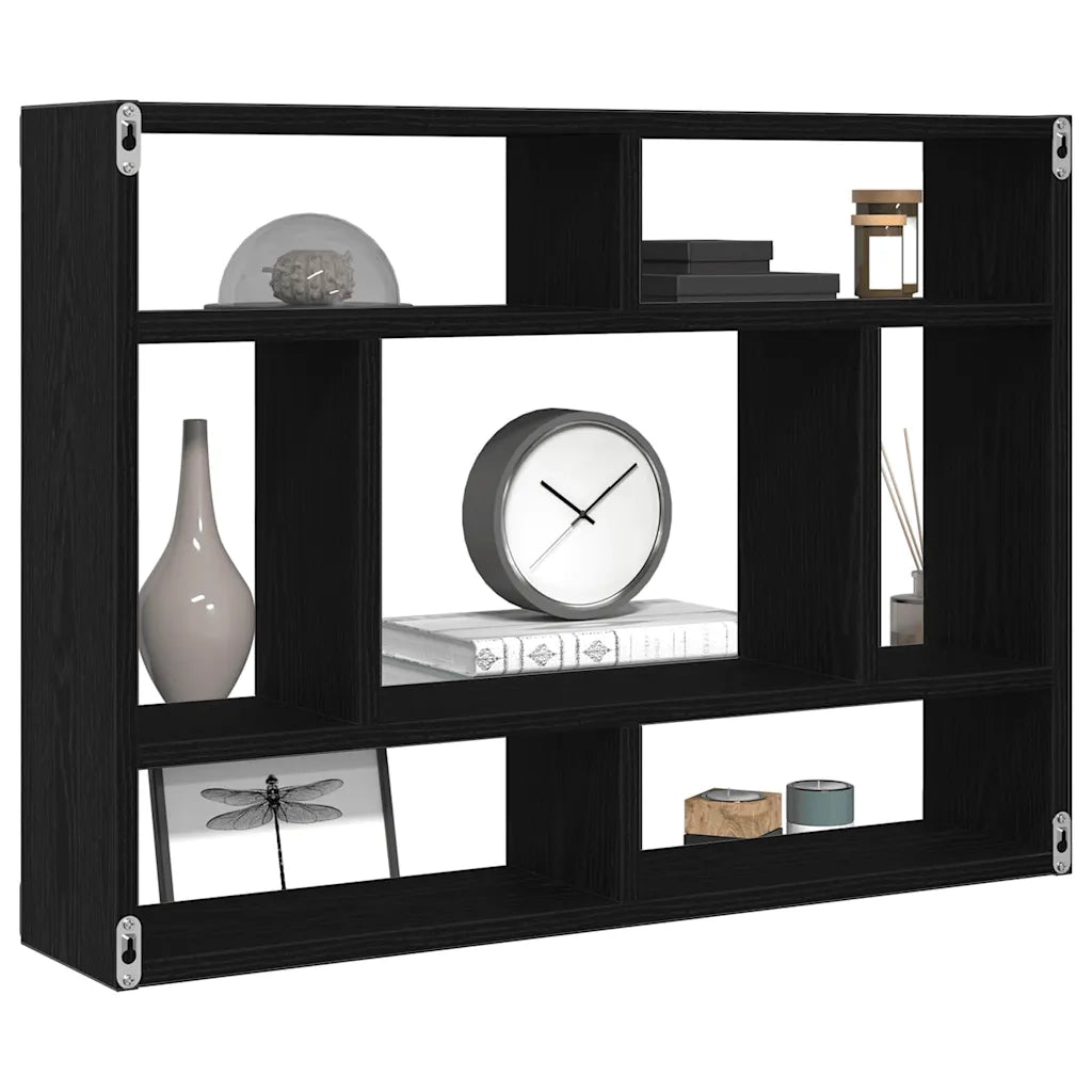 Mensola da parete in rovere nero 75x16x55 cm in legno ingegnerizzato 862047