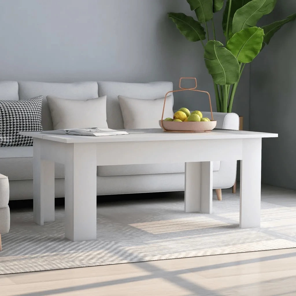 Tavolino da salotto | Tavolino da caff¨¨ | Tavolino da Soggiorno Bianco 100x60x42 cm in Legno Multistrato