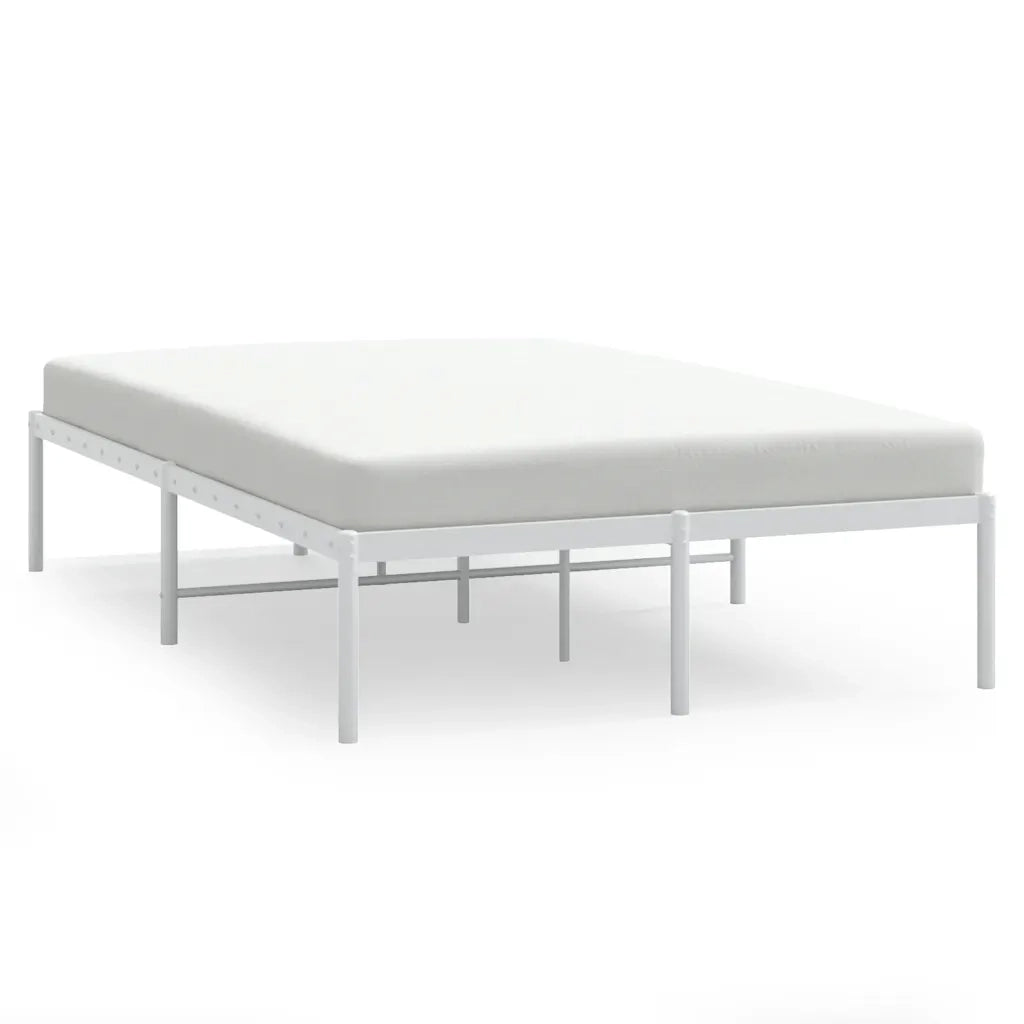 Letto matrimoniale | Letto per adulti | Giroletto in Metallo Bianco 135x190 cm