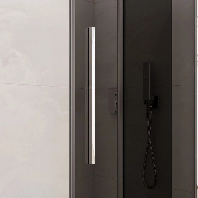 Box doccia Cristallo 8 mm frameless - 1 lato apertura scorrevole fume' anticalcare - Misura: 120 x h195 cm
