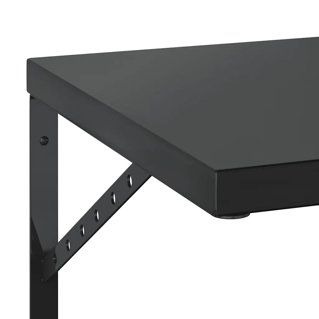 Mensole a Muro 2 pz 75x40 cm Nero in Acciaio Inossidabile 3214514