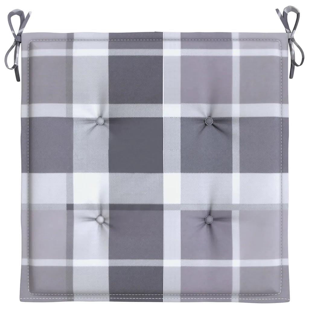 Cuscini per Sedia 2 pz a Quadri Grigi 50x50x3 cm Tessuto Oxford
