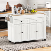 Isola cucina 180.5x45x92.2 cm estraibile con ruote in MDF bianco naturale