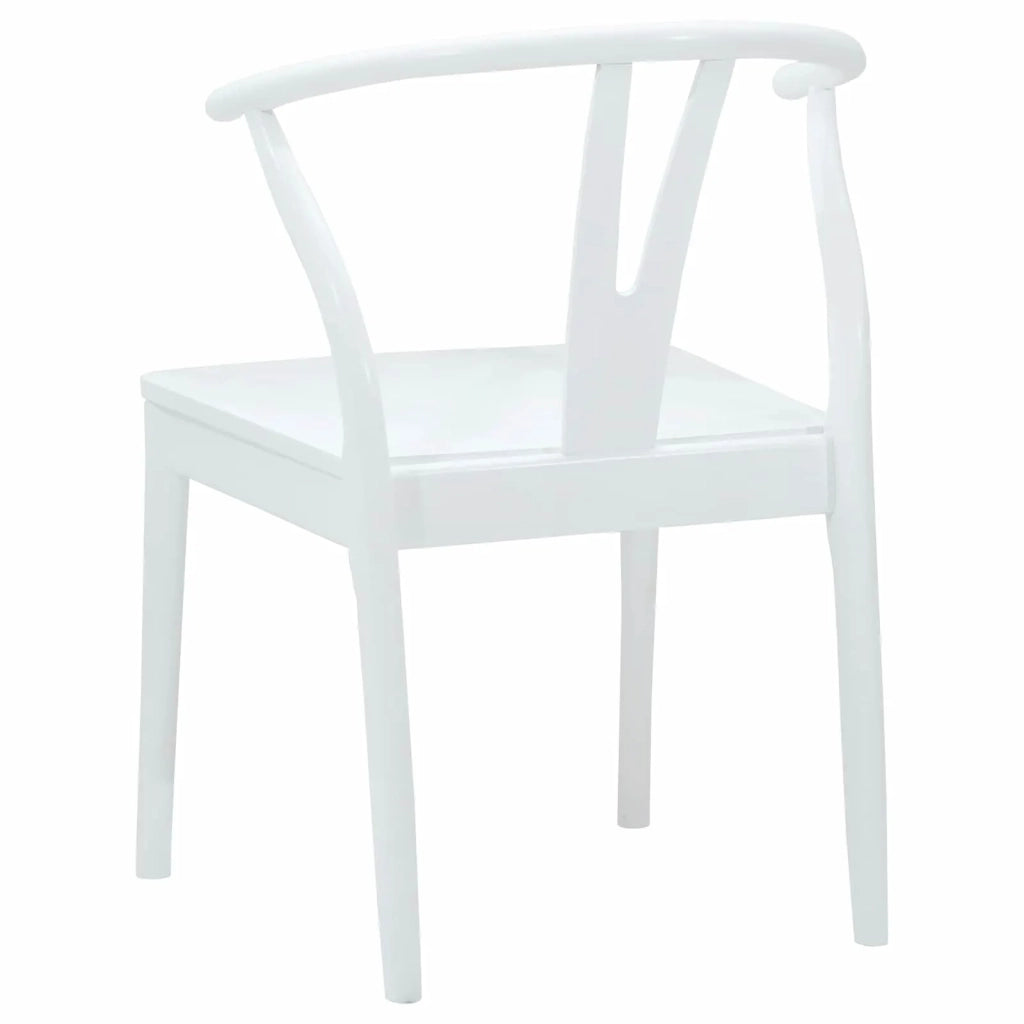 Sedia da pranzo 2 pcs Bianco e Bianco Legno di gomma solido
