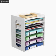 Organizzatore di carta per ufficio a 7 livelli per scrivania, archivio per scrivania, cassetto per lettere e contenitore per A4 per la conservazione di documenti in casa, ufficio, scuola