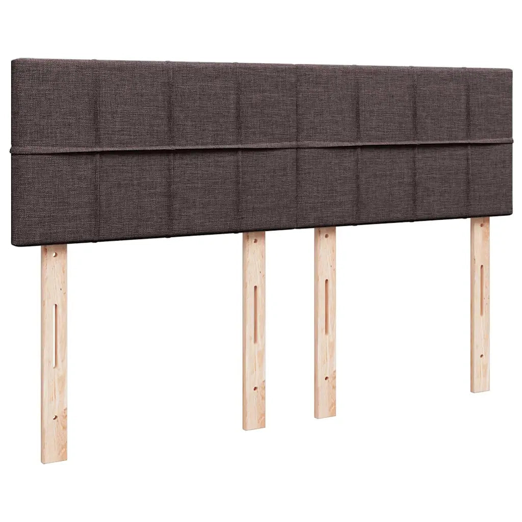Giroletto a Molle con Materasso Marrone Scuro 140x190cm Tessuto