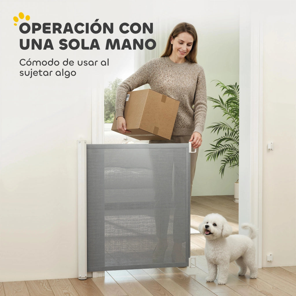 Cancelletto di Sicurezza per Animali Domestici ¨C Xylo ¨C Estensibile 5,5-115x82,5 cm Grigio Acciaio