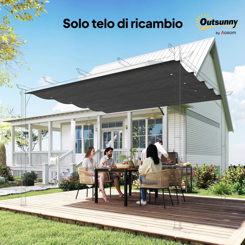 Copertura per Gazebo e Pergola ¨C zephmum ¨C Poliestere 286x245 cm Grigio Scuro