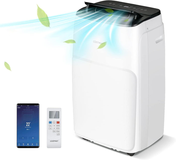 Condizionatore Portatile Caldo e Freddo, 14000BTU/4,1kW, 4 in 1 con Raffreddamento, Riscaldamento, Ventola, Deumidificazione, 24H Timer, R290 (14000BTU|28m²+|Pro) [Classe di efficienza energetica A]