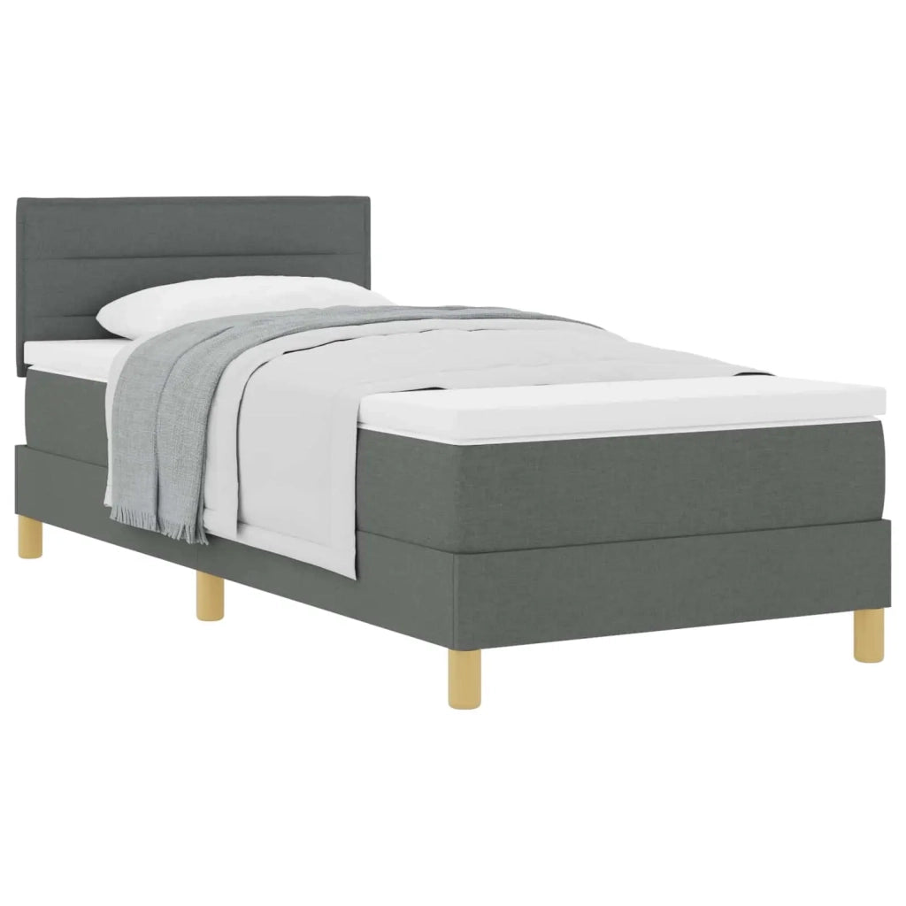 Letto a molle con cuscino Grigio scuro 80 x 200 cm Tessuto 3338798