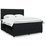 Giroletto a Molle con Materasso Nero 200x200 cm in Velluto 3292444