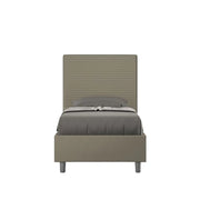 Letto singolo senza rete imbottito 80x210 similpelle cappuccino Focus