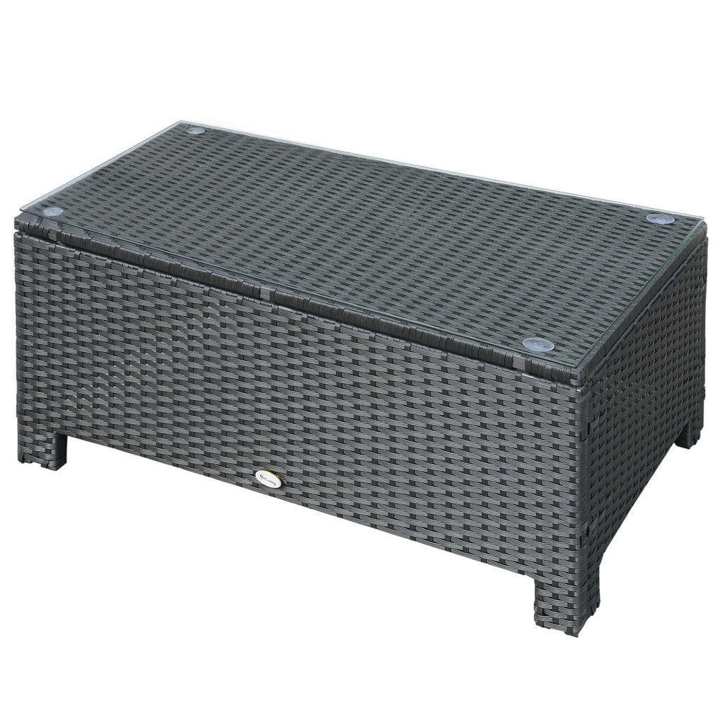 Tavolino da caff¨¨ ¨C zephmum ¨C Polyrattan nero 85x50x39