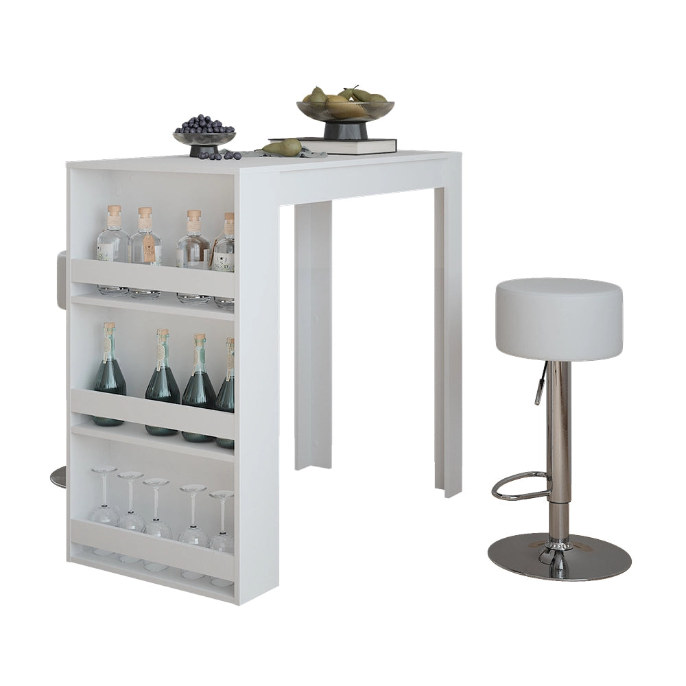 Vicco Set di tavoli da bar Bianco 57 x 117 cm con 2 sgabelli da bar
