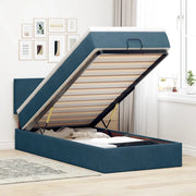 Struttura Letto Pouf con Materasso 90x200 cm in Velluto