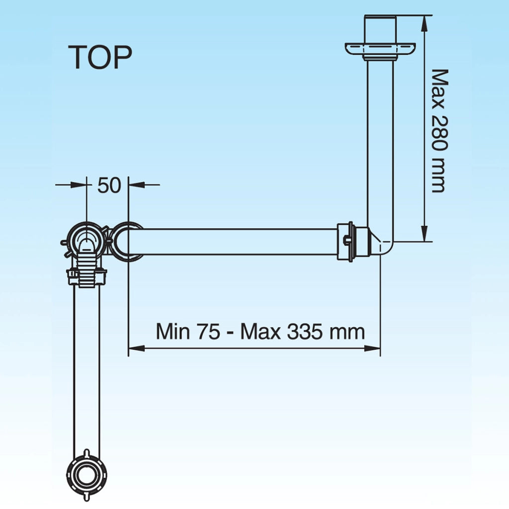 SIFONE SALVASPAZIO PER LAVABO DISASSATO 1 - 11/4 D. 32-40 mm LIRA